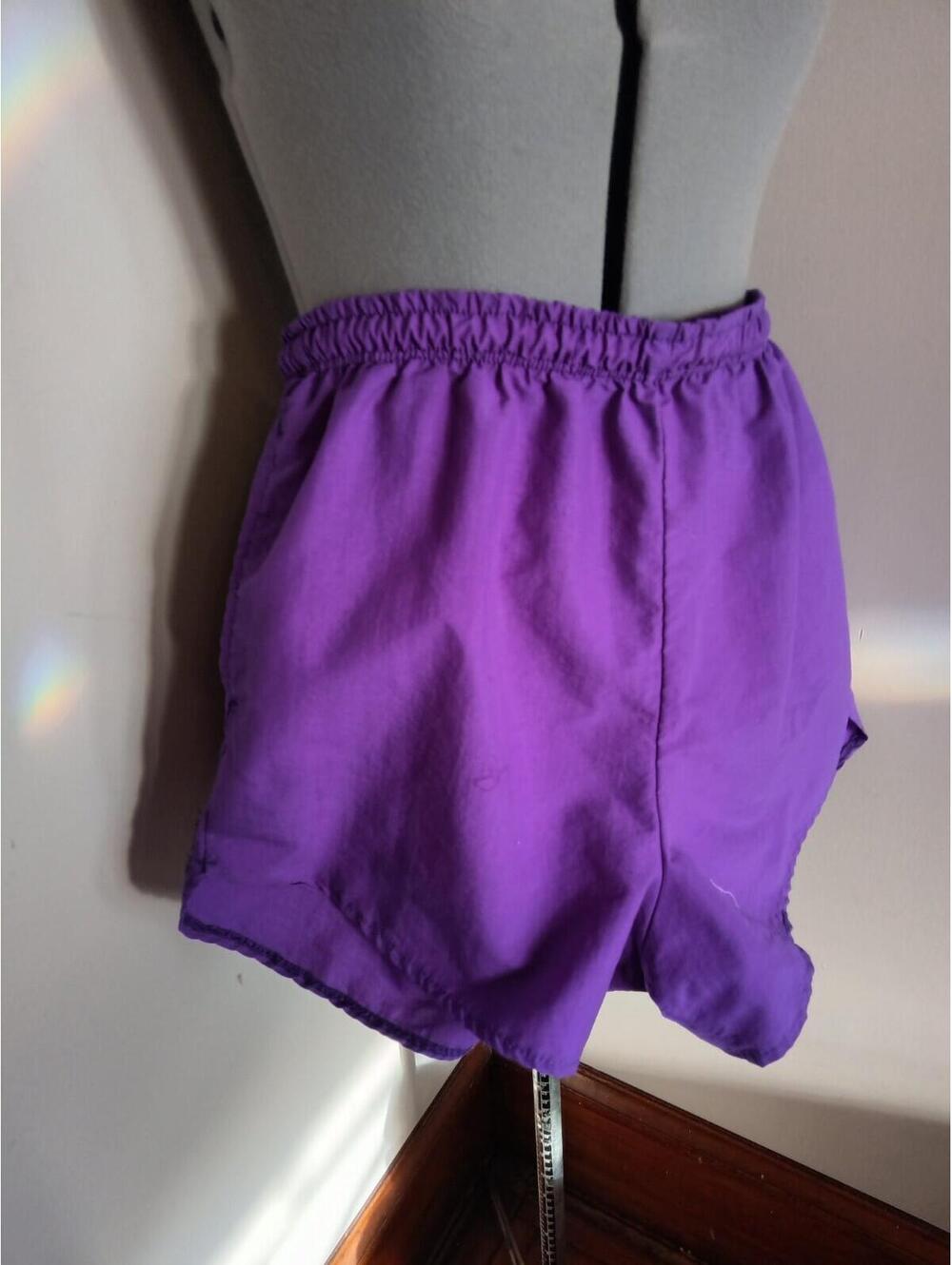 Vintage  Purple Shorts, 90s Retro Bright Nylon Men's Size Large Funky Sundays